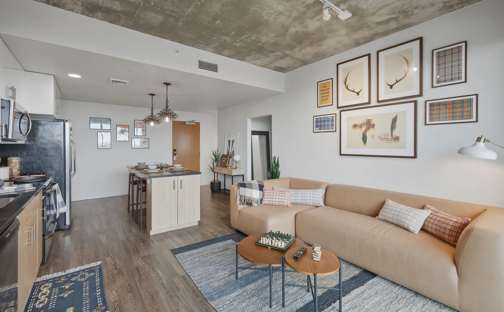 upgraded apartment unit with furnishings